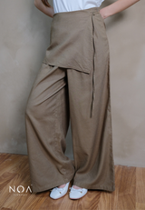 ICHIKA Linen Wrap Long Pants