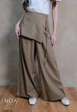 ICHIKA Linen Wrap Long Pants