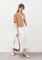 AERI Linen Boxy Basic Shirt - Light Brown