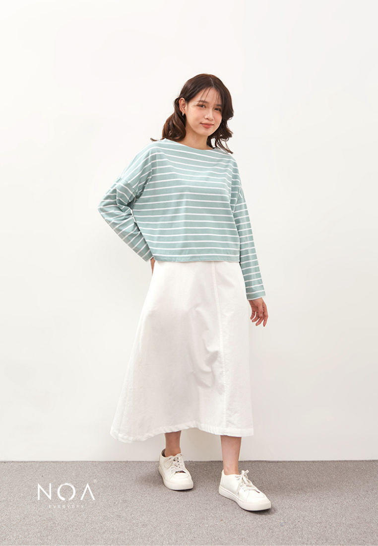 IKARI Basic Stripes Boxy T-Shirt - Mint