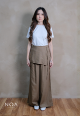 ICHIKA Linen Wrap Long Pants