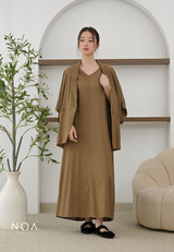 ICHIKA Linen Sleeveless Maxi Dress with Belt