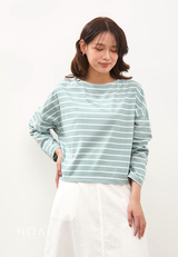 IKARI Basic Stripes Boxy T-Shirt - Mint