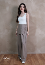 ICHIKA Linen Wrap Long Pants