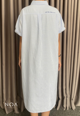 MIURA Striped Midi Shirt Dress