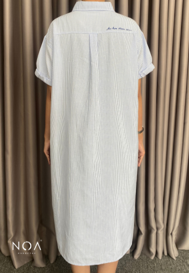 MIURA Striped Midi Shirt Dress