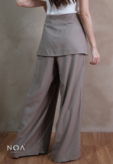 ICHIKA Linen Wrap Long Pants
