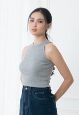 YORI Rib Backfit Tanktop - Light Grey