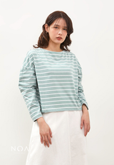 IKARI Basic Stripes Boxy T-Shirt - Mint