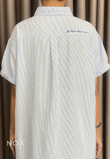 MIURA Striped Midi Shirt Dress