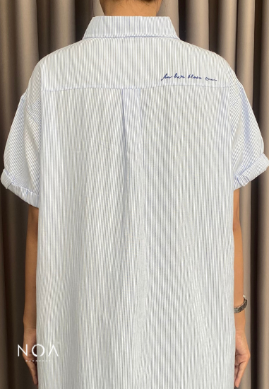MIURA Striped Midi Shirt Dress