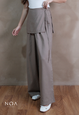 ICHIKA Linen Wrap Long Pants