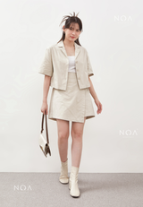 AERI Linen Boxy Basic Shirt - Light Cream