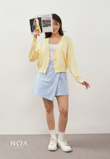 HOTARU Button Knitted Cardigan - Light Yellow