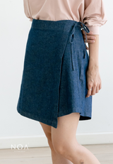 AERI Linen Bow Tie Skort - Denim