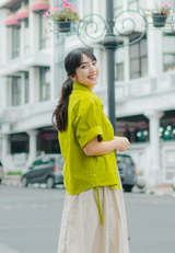 RISAKO Drawstring Shirt - Lime