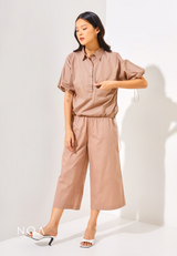 Rinako drawstring shirt - Brown