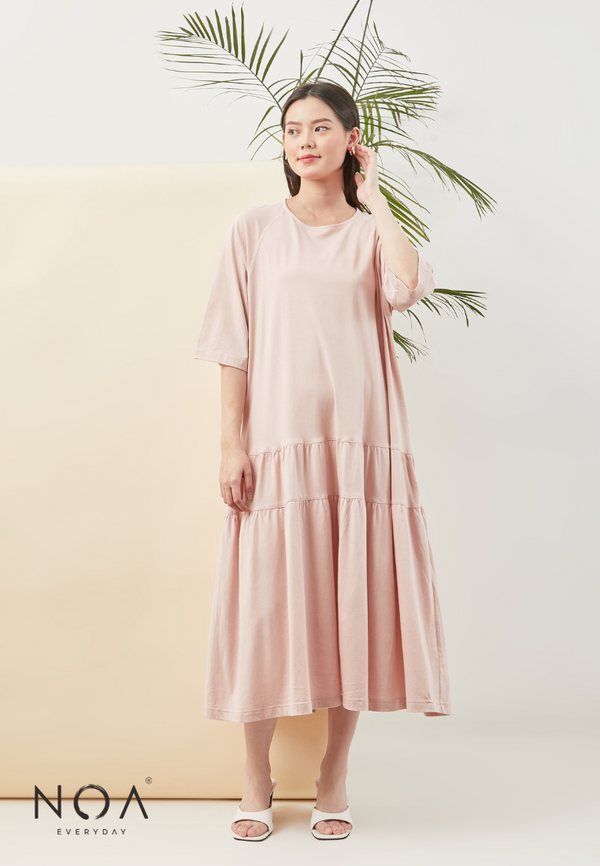 Offers ~ SHINA Ruffle Basic Dress - Pink