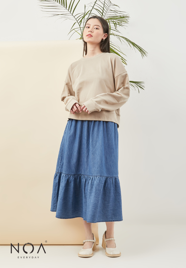 SANAKO Basic Long Sleeves Blouse - Mocca