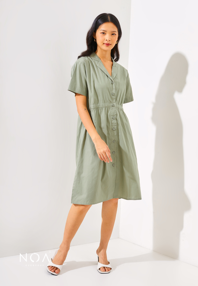 Nari Midi Shirt Dress - Olive