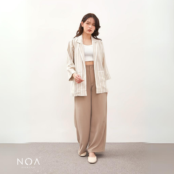 NOA STUDIO - RYOTA Stripes Linen Blazer - Cream