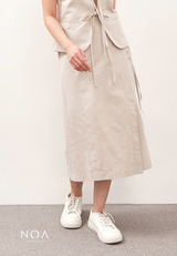 HIKARU Midi Wrap Skirt - Light Cream