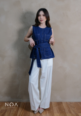NAMIRE Denim Pocket Vest with Belt