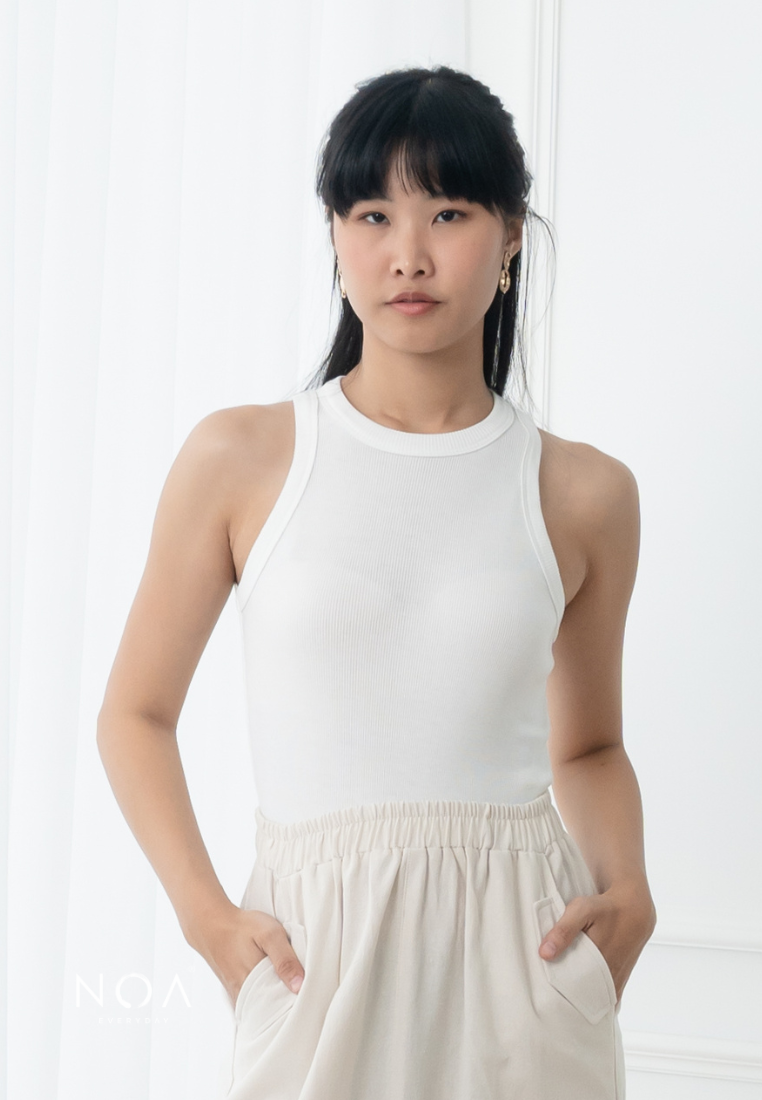 YORI Rib Backfit Tanktop - White