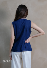 NAMIRE Denim Pocket Vest with Belt