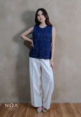 NAMIRE Denim Pocket Vest with Belt