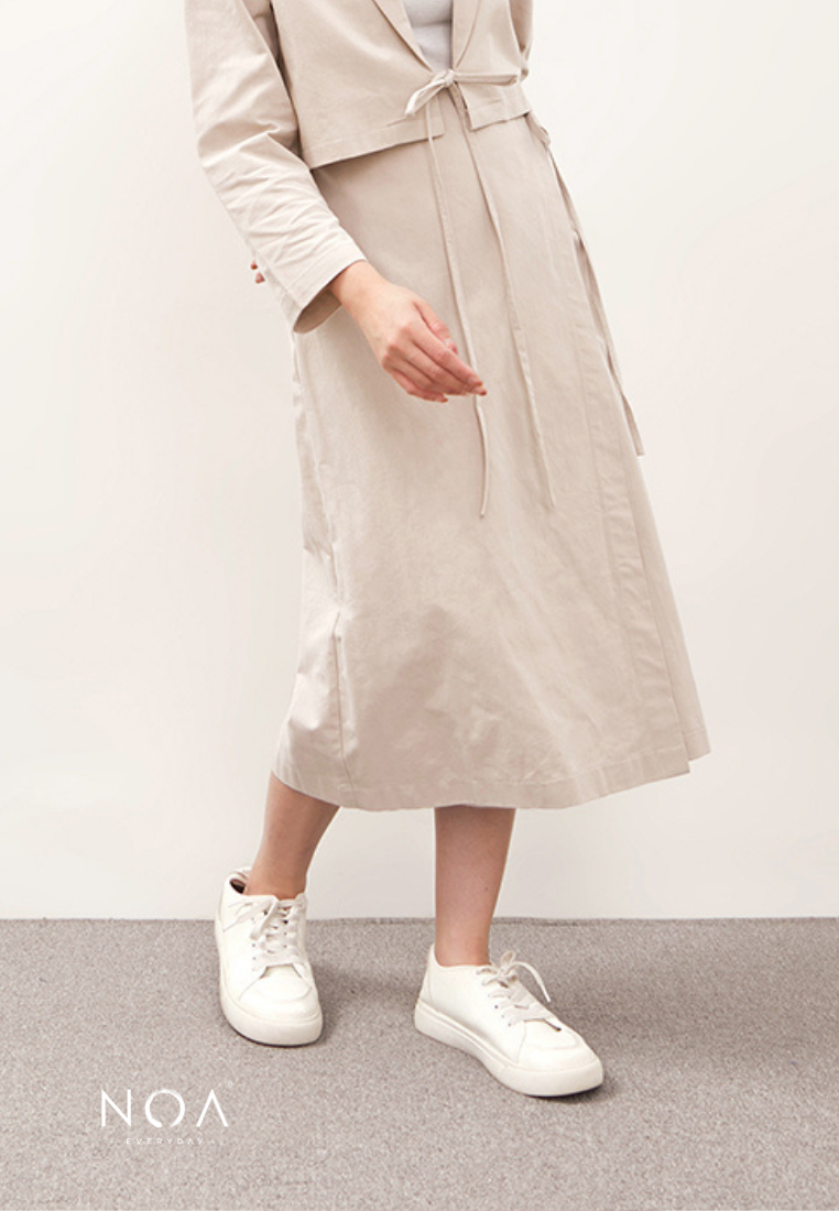 HIKARU Midi Wrap Skirt - Light Cream