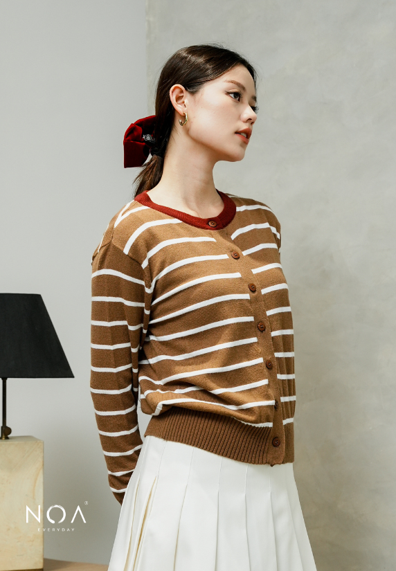 UME Basic Stripes Knitted Cardigan
