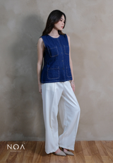 NAMIRE Denim Pocket Vest with Belt
