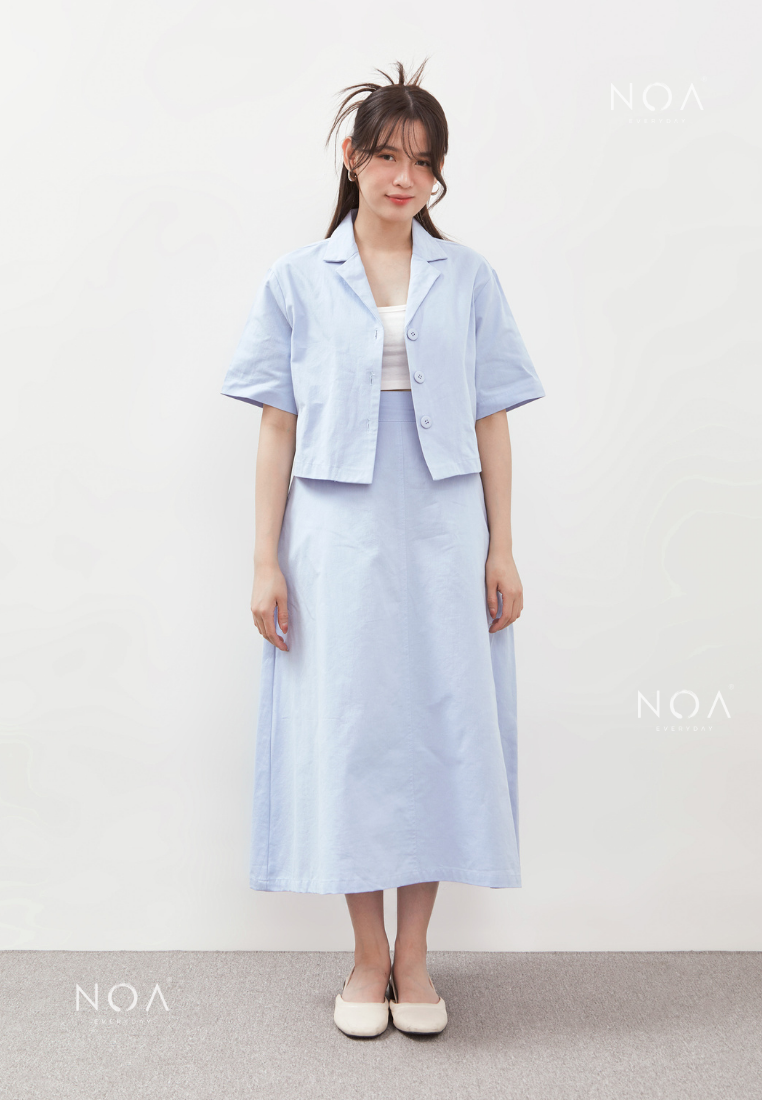 AERI Linen Boxy Basic Shirt - Baby Blue