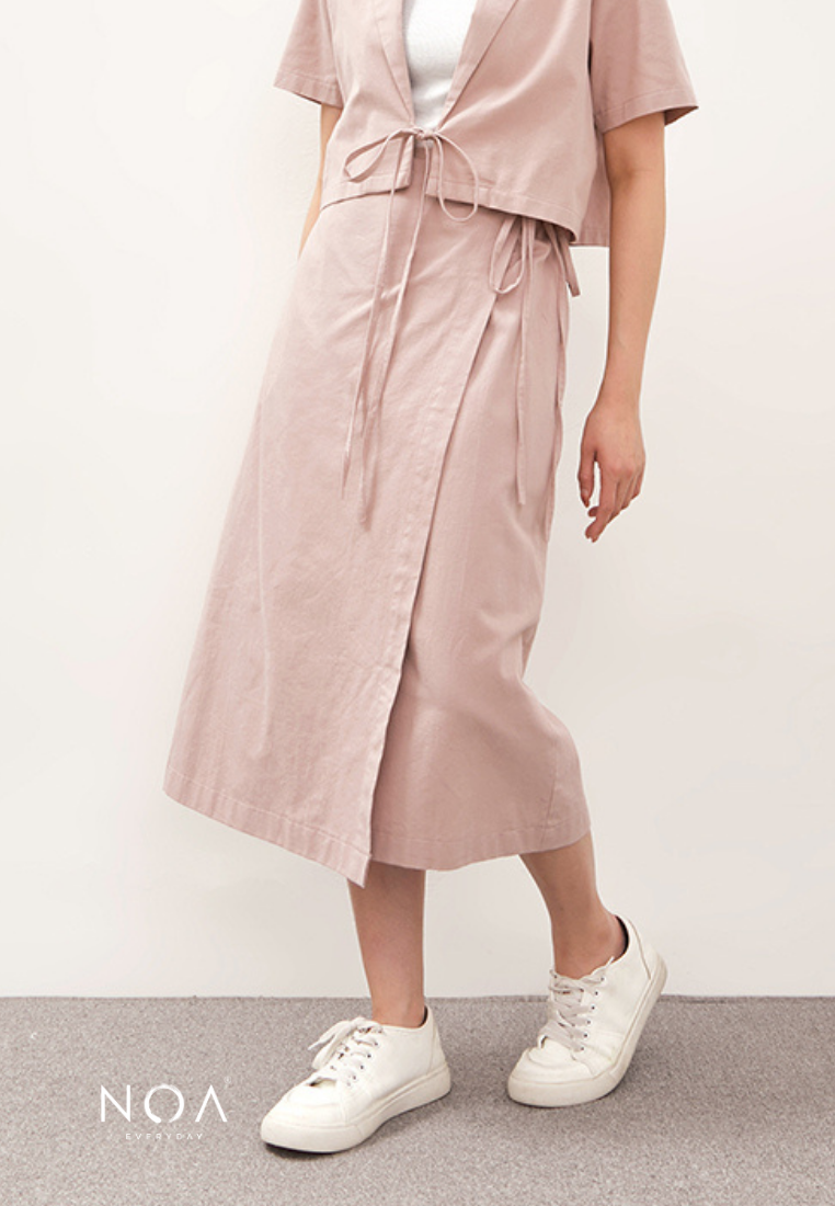 HIKARU Midi Wrap Skirt - Dusty Pink