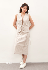 HIKARU Ribbon Vest - Light Cream