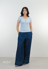 SORAI Rib Henley Short Sleeve Tee