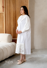 Pre-Order NOA X DHATU AKARI Puffsleeve Midi Dress with Lace (Delivery 1 march)