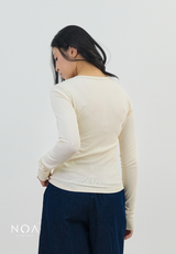 MIORI Rib Henley Long Sleeve Tee