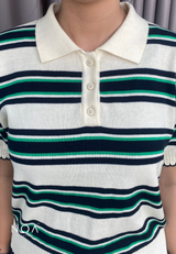HARUME Striped Knitted Blouse