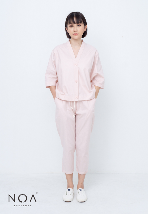 MISUMI Batwing Linen Blouse - Pink