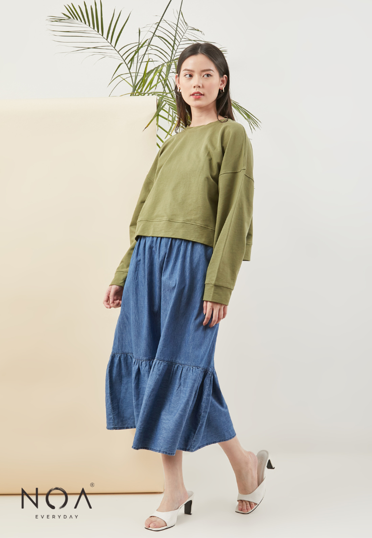 Deals ~ SANAKO Basic Long Sleeves Blouse - Olive
