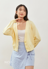 HOTARU Button Knitted Cardigan - Light Yellow