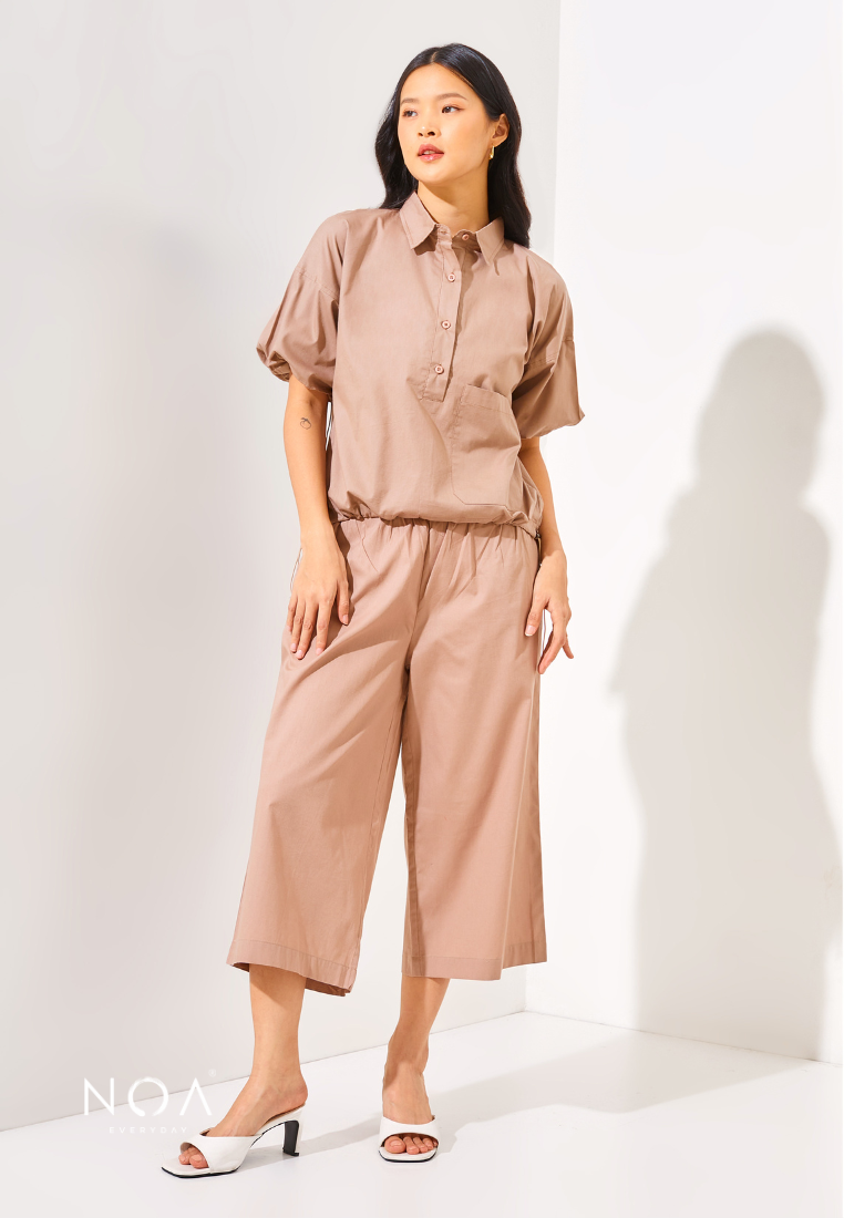 Rinako drawstring shirt - Brown