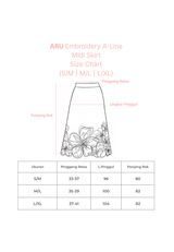 NOA X KUSUMANGGI - ARU Embroidery A-Line Midi Skirt