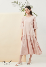 SHINA Ruffle Basic Dress - Pink