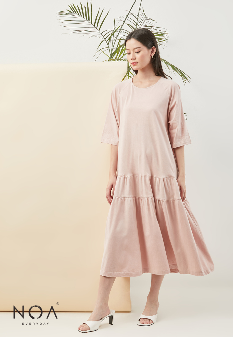 Offers ~ SHINA Ruffle Basic Dress - Pink