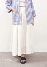 RISAKO Ruffle Flowing Maxi Skirt - White