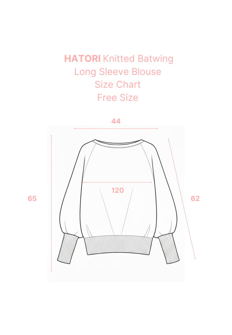 HATORI Knitted Batwing Long Sleeve Blouse
