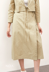 HIKARU Midi Wrap Skirt - Light Green